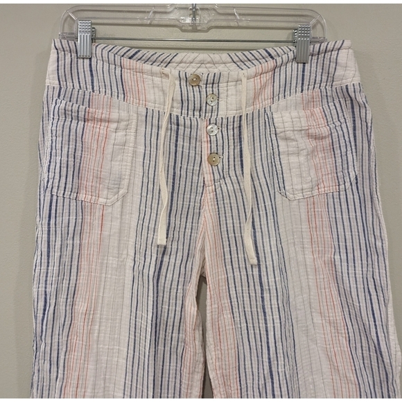Sundance Catalog Striped High Waist Cotton Pants Small - Picture 2 of 5